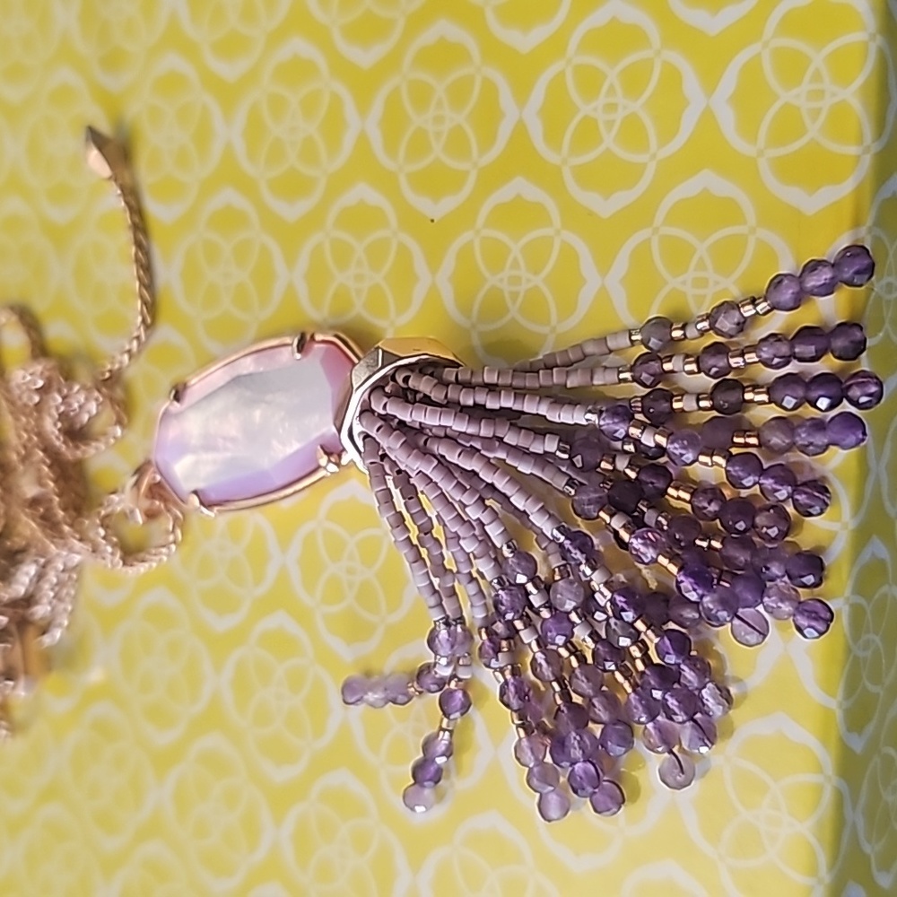 Kendra Scott Tassel Necklace Rose Gold/Lilac